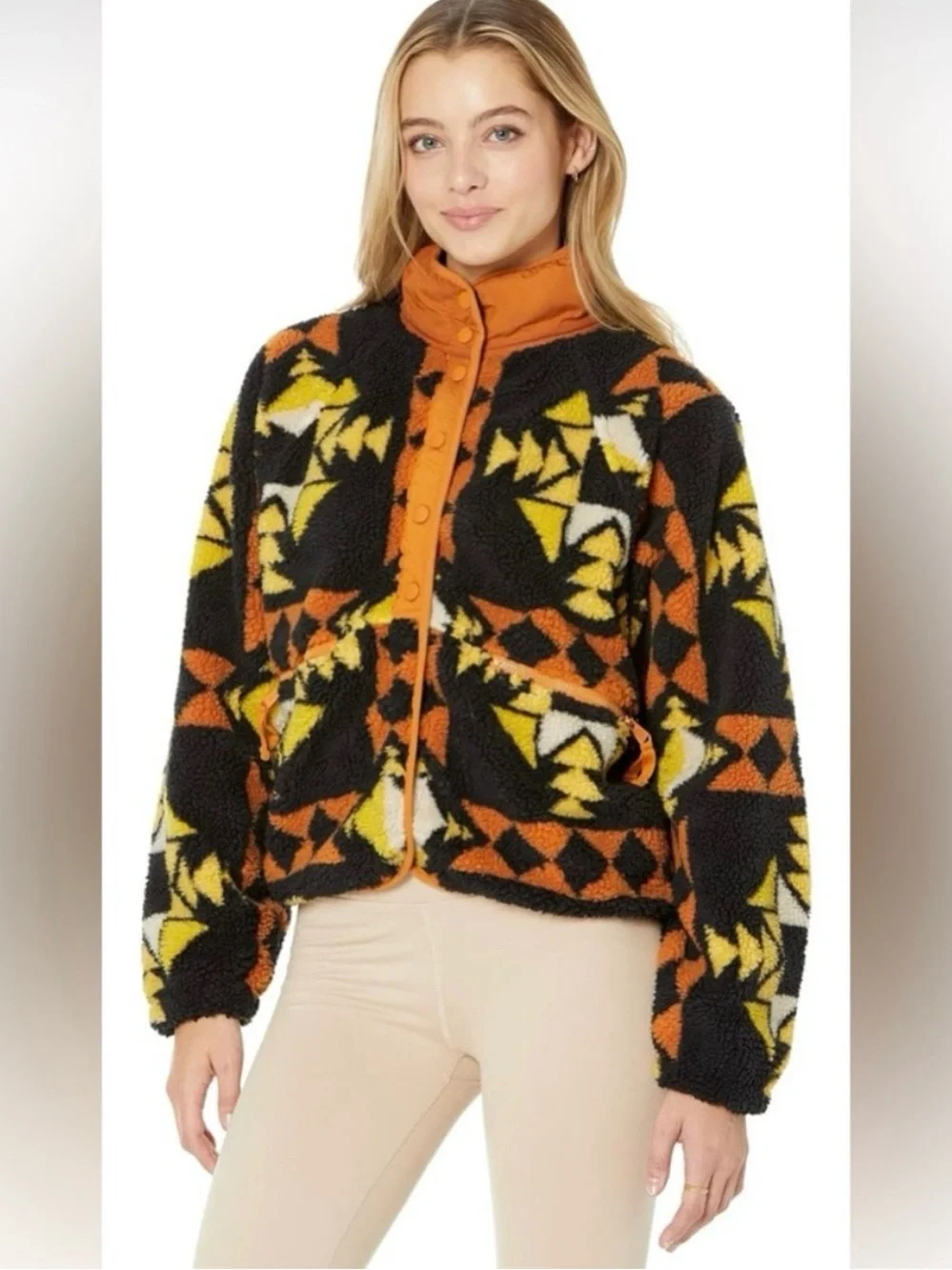 Free People Movement "Hit The Slopes" fleece jacket in Night Sky Combo Size M/L - Picture 9 of 15